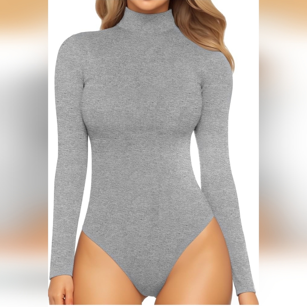 Gray Long Sleeve Bodysuit